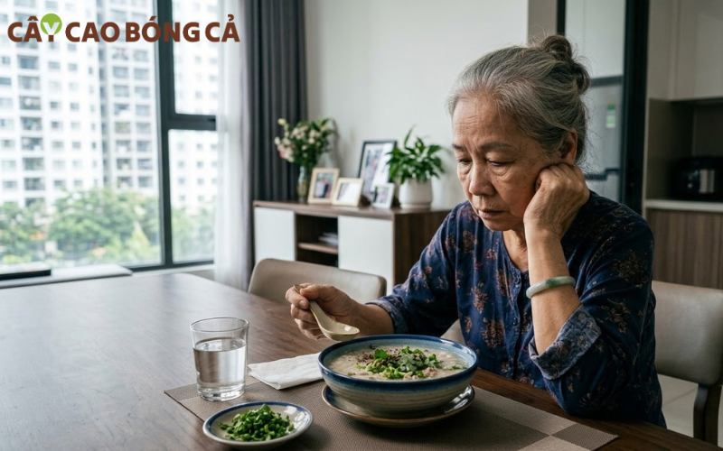 Nhiều người lớn tuổi không muốn ăn vì răng yếu, khó nhai, hoặc chức năng tiêu hóa suy giảm, khó tiêu hóa. 