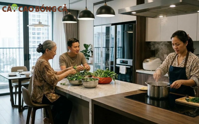 Sum vầy bên con cháu, ăn bữa cơm gia đình tự nấu thực sự là món quà quý giá nhất với cha mẹ.