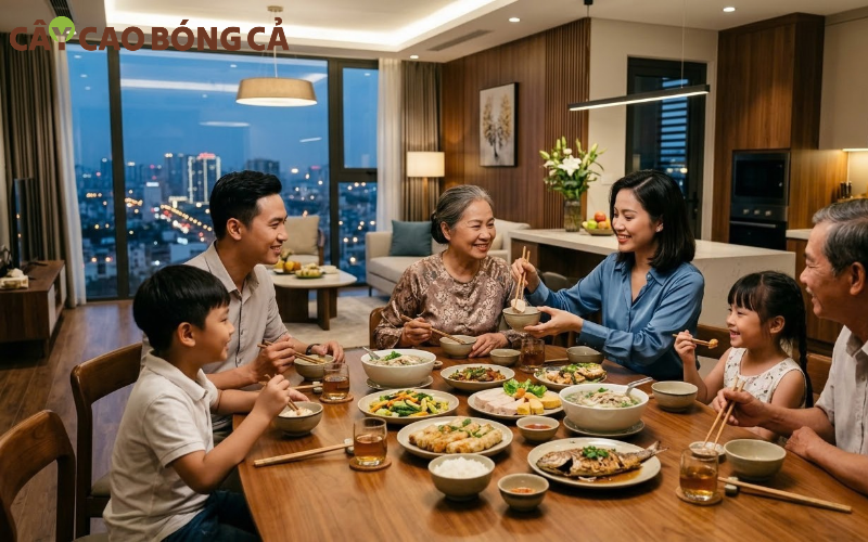 Nhờ vào bữa cơm gia đình được ngồi lại cùng nhau, cha mẹ có thể chỉ dẫn để con cháu có kết nối tình cảm với ông bà chặt chẽ hơn